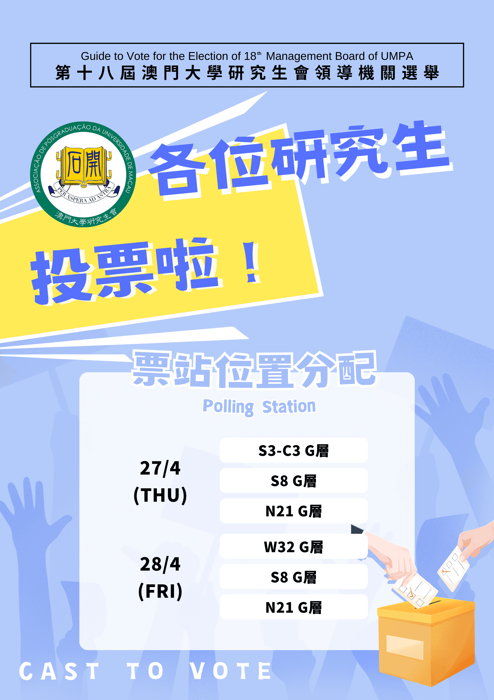 Polling station S3, S8, N21, W32